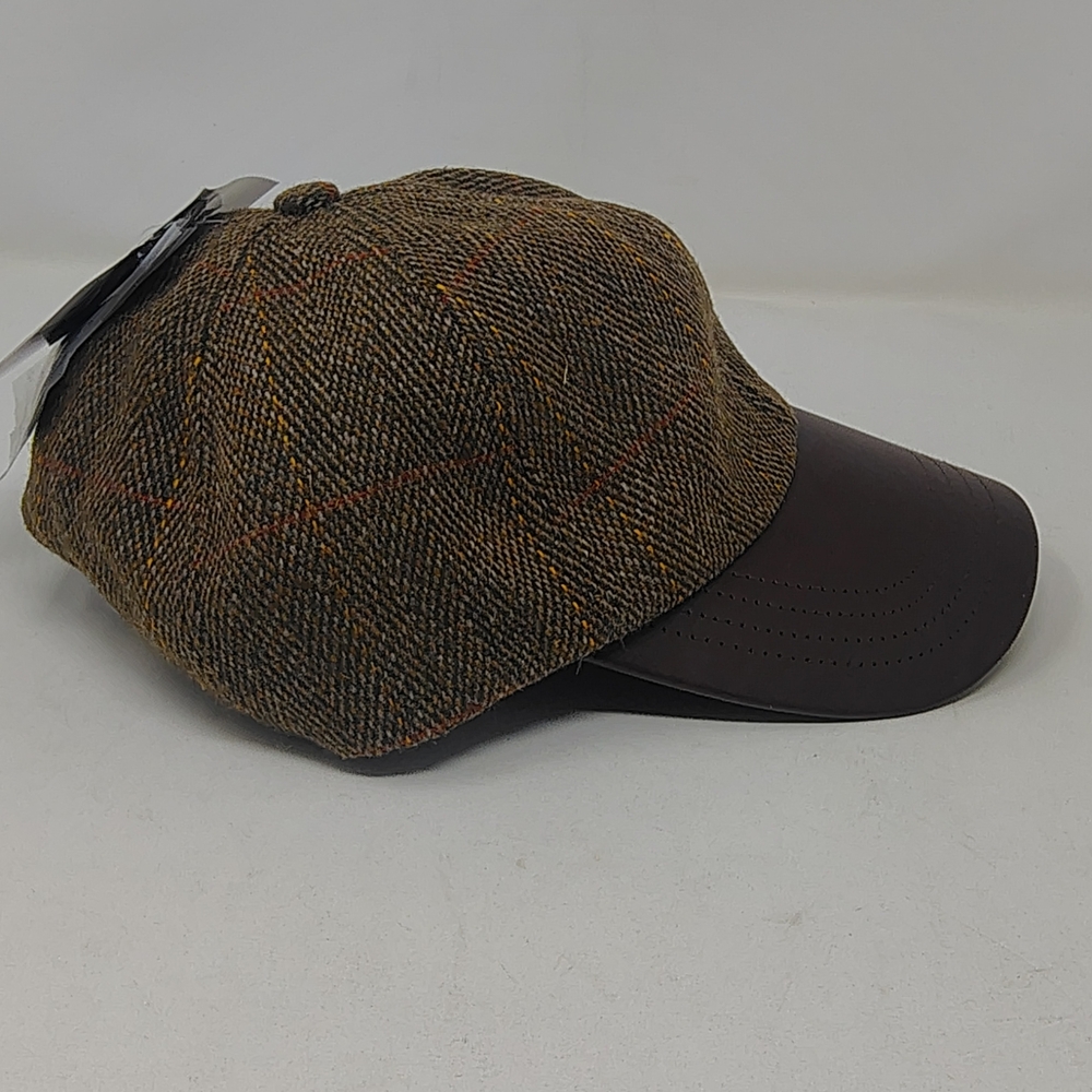 Walker and Hawkes Derby Tweed and Leather Adjustable Cap - Picture 5 of 9